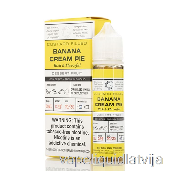 Banānu Krēma Pīrāgs - Bsx Sērija - 60ml 3mg Vape šķidrums